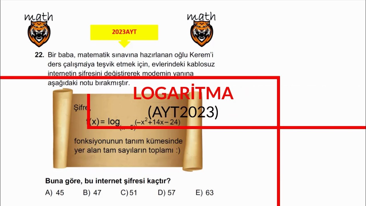 LOGARİTMA-(İnternet Şifresi Sorusu)(AYT2023)