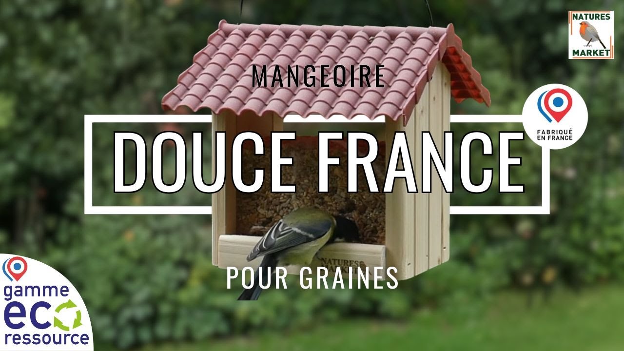 DOUCE FRANCE - Petite mangeoire fabriquée en France - Toit recyclé - Natures Market