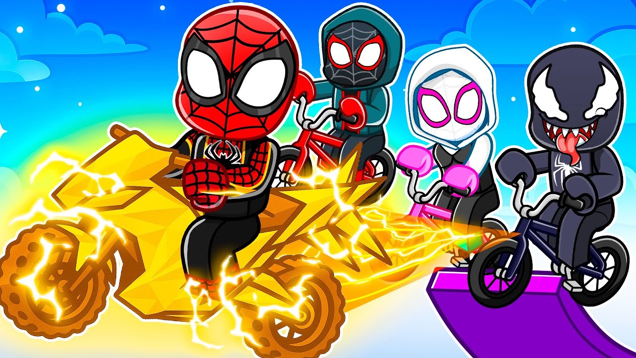 I Pretended to be a NOOB in Roblox BIKE OBBY, Then Became IRON SPIDER!