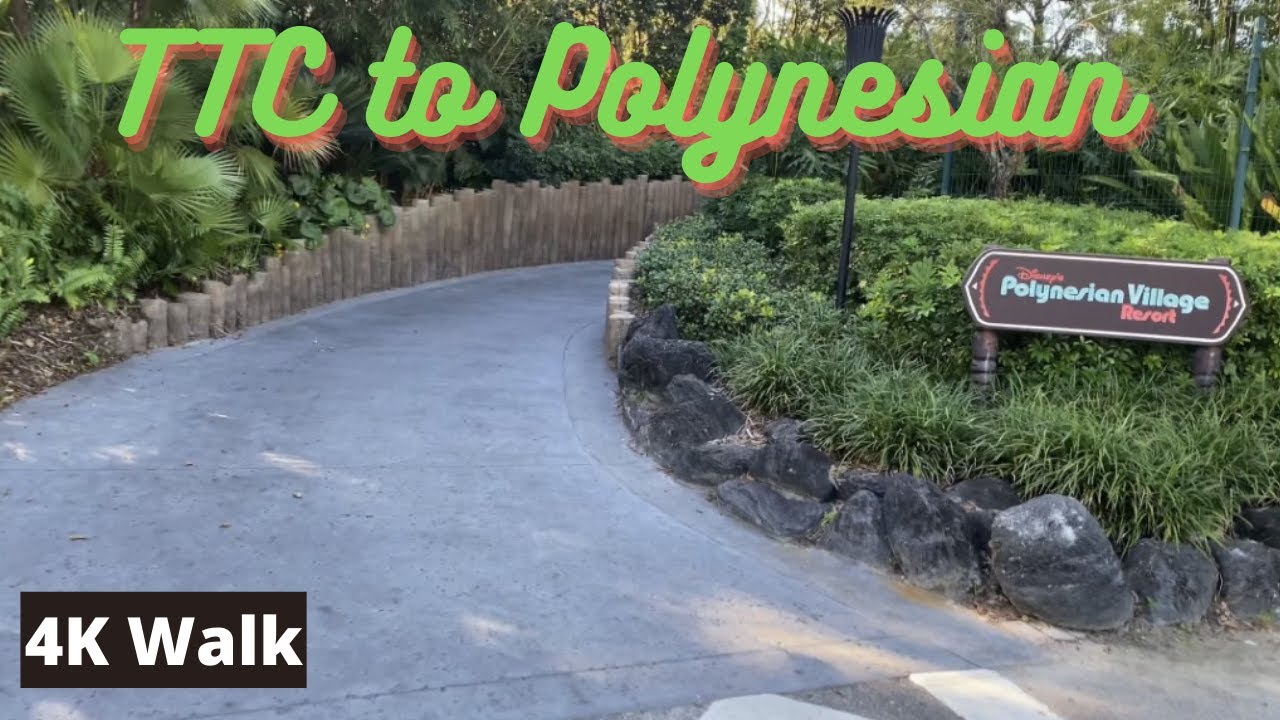 TTC (Transportation and Ticket Center) to Polynesian Resort - 4K Walk - Walt Disney World, Florida