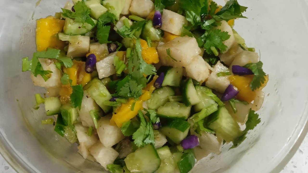 Healthy Salad Jicama ( Singkamas), Cucumber & Mango, My Own Idea Salad.🏃&hearts;️🌻