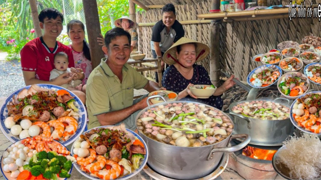 Súp Rau Câu Sợi Nuôi Thập Cẩm | Quán Ăn Sáng Miệt Vườn Gia Đình Quê Rộn Ràng || Mixed jelly soup
