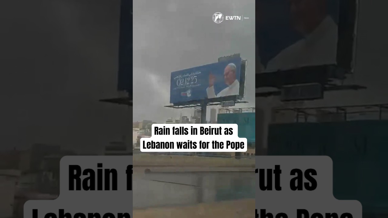 Rain falls in Beirut as Lebanon awaits Pope Leo XIV