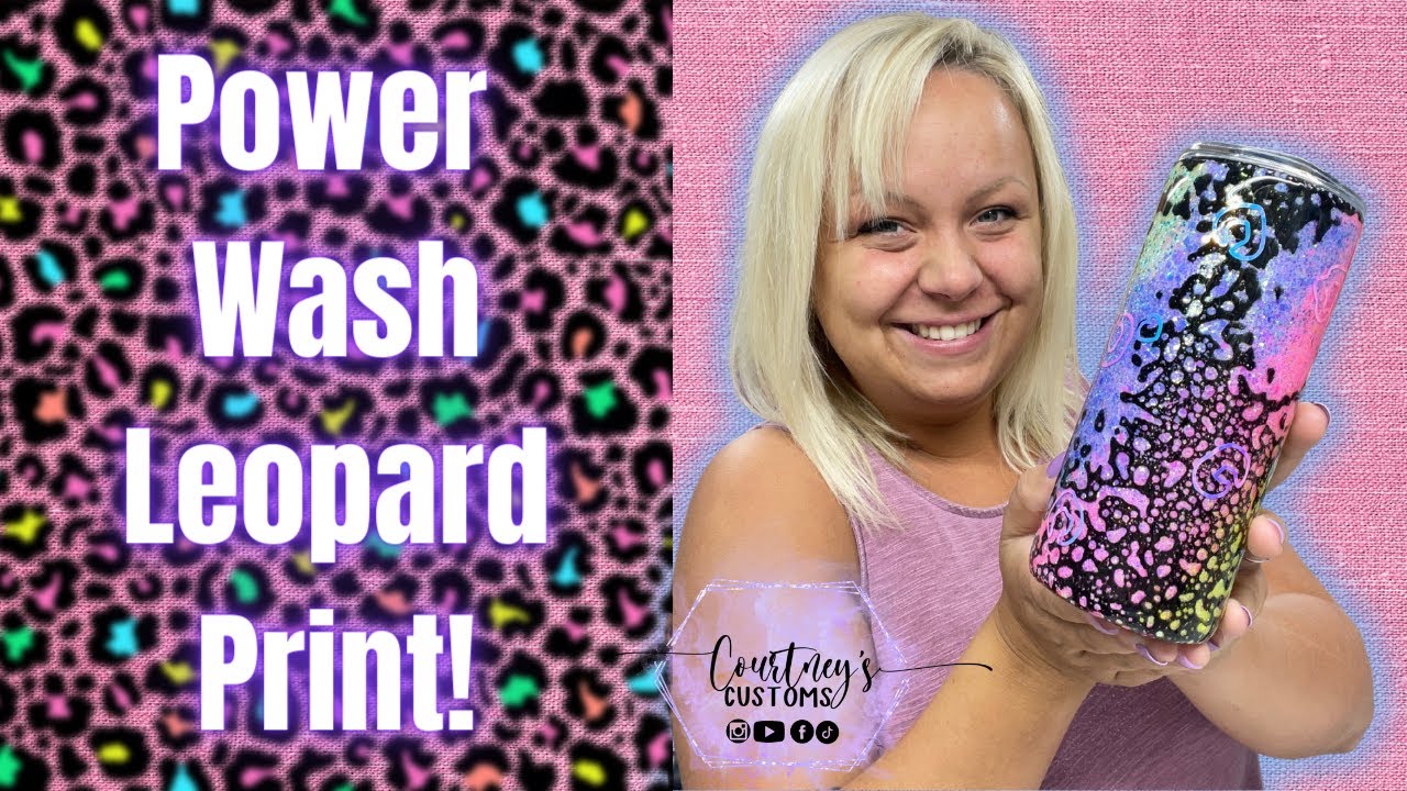 Rainbow Glitter and Power Wash Tumbler | Leopard Print Power Wash Tumbler Tutorial