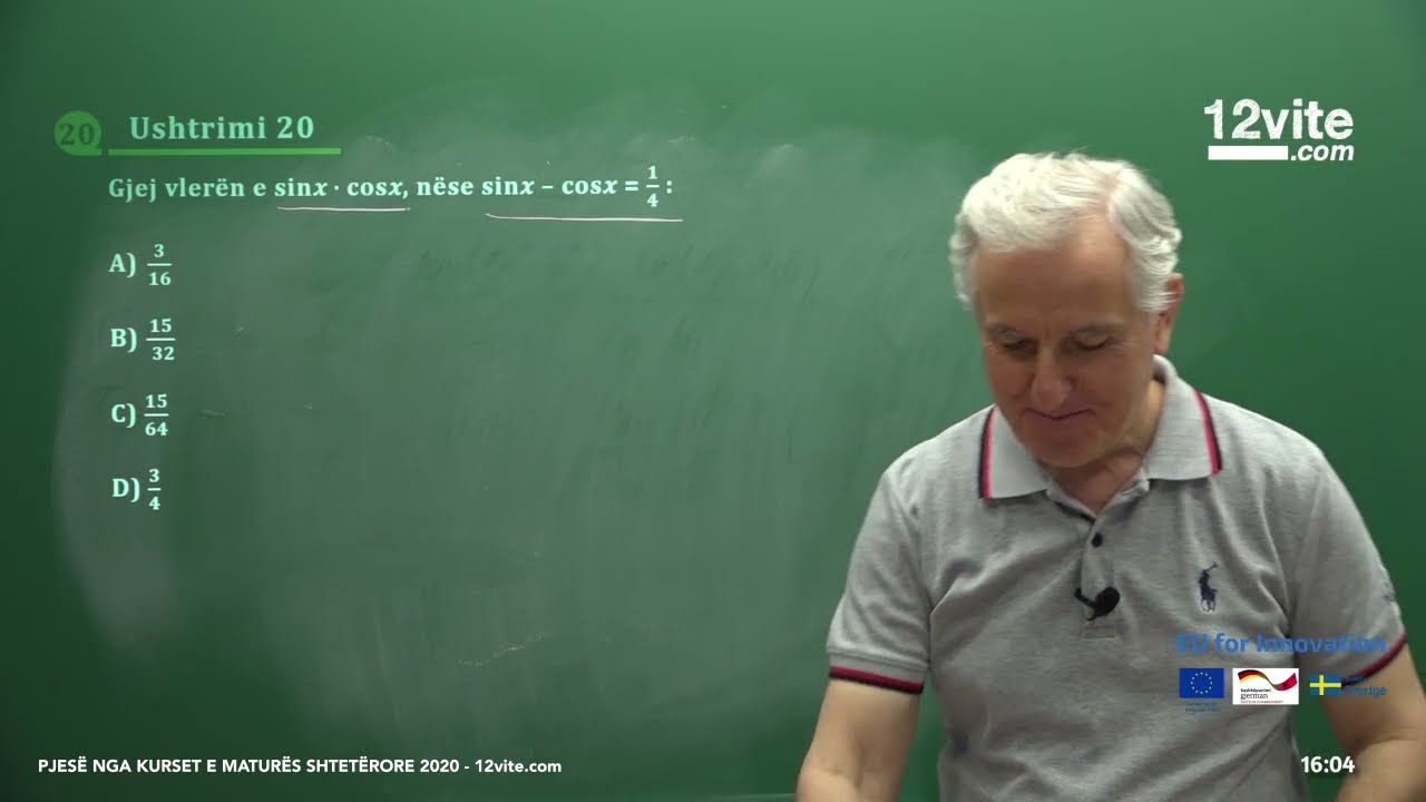 Funksionet Trigonometrike, Zgjidhja e Ekuacioneve - Kursi i Matematikës 2020 - 12vite.com