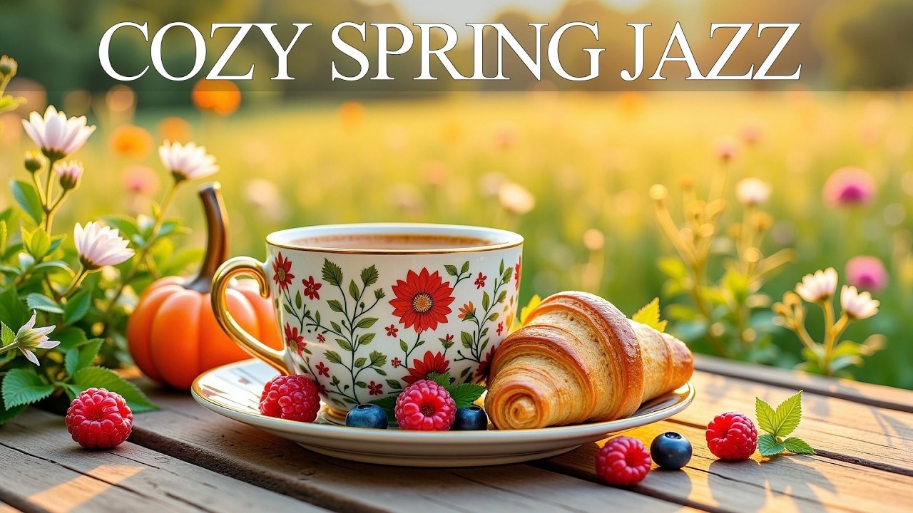Cozy Spring Jazz Cafe | Bossa Nova for Relaxation - Smooth Instrumental Music 🎷