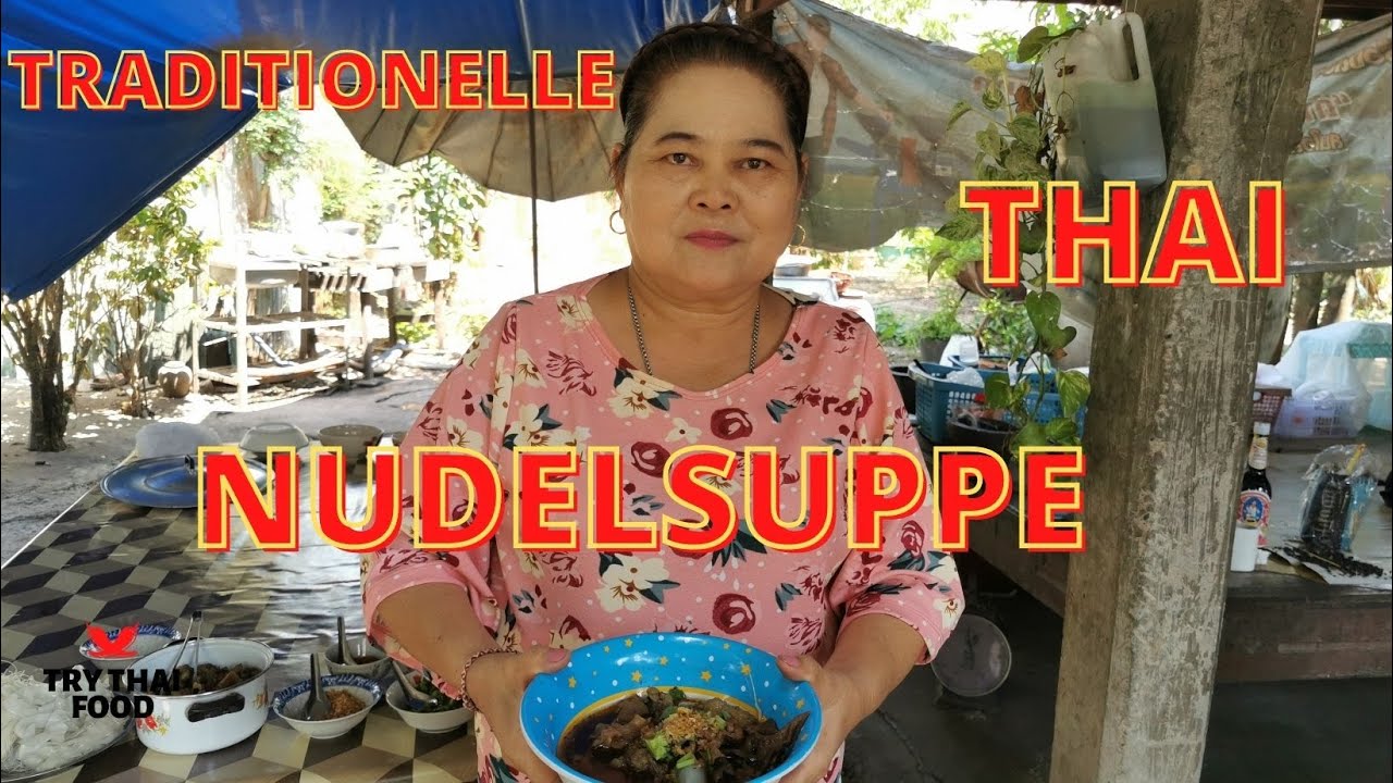 Traditionelle thailändische Nudelsuppe mit Rindfleisch - Thai Food