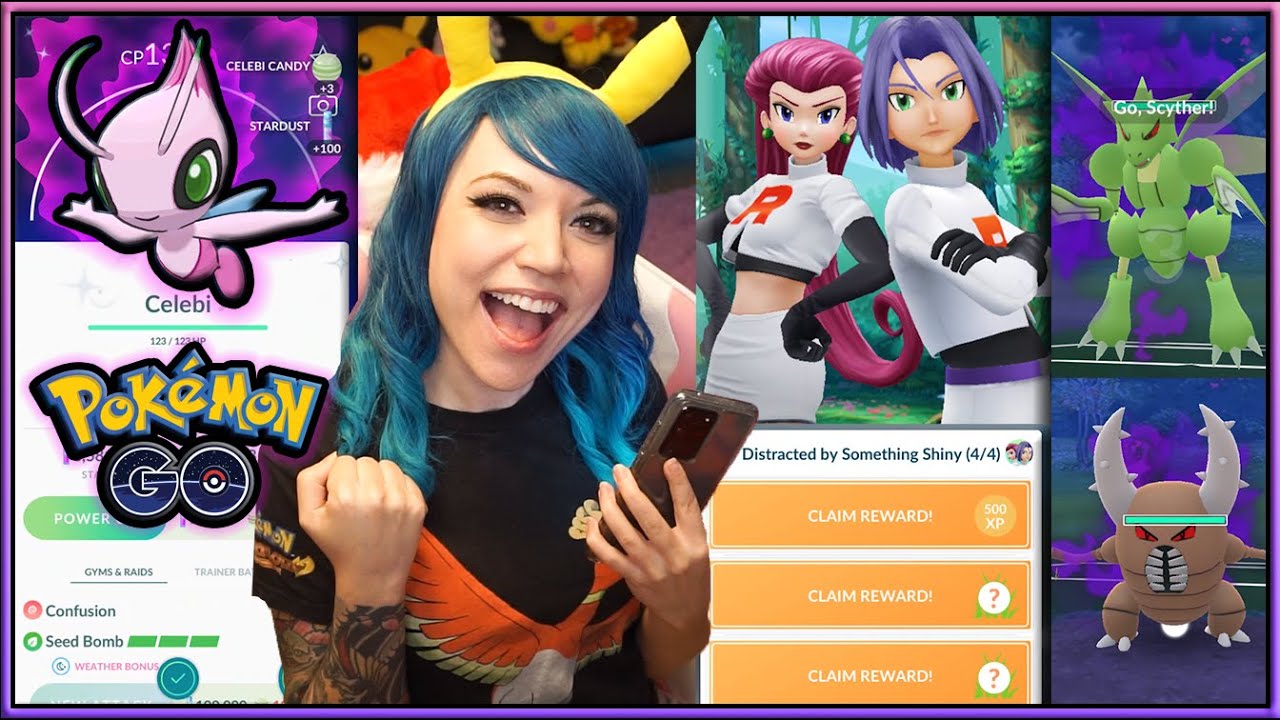 CATCHING SHINY CELEBI! DEFEATING JESSIE & JAMES IN POKÉMON GO!