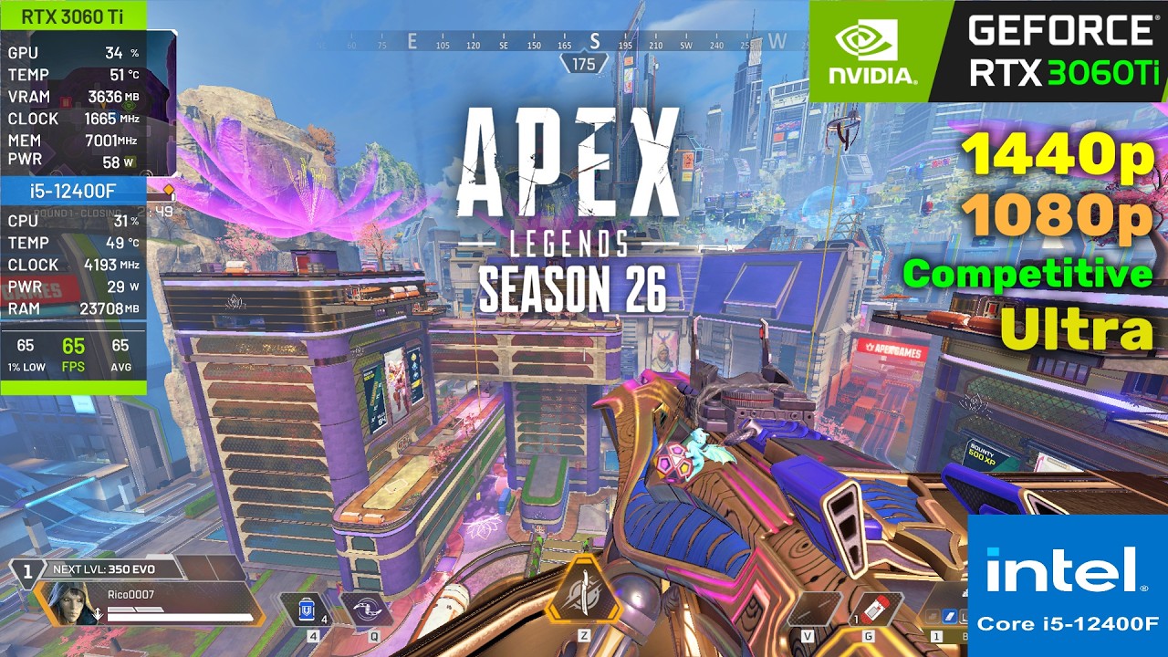 Apex Legends Season 26 on RTX 3060Ti || 1080p, 1440p Ultra Settings