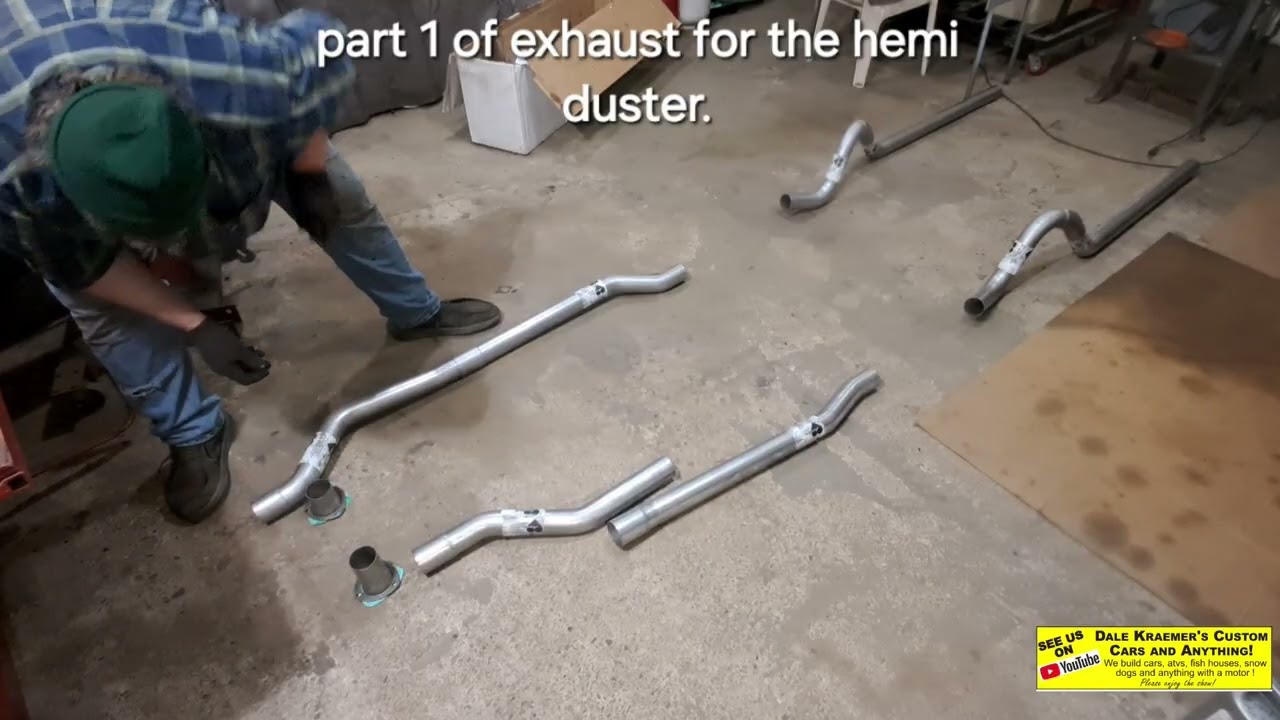 Episode 104. Laying the Plymouth Hemi Duster exhaust out.