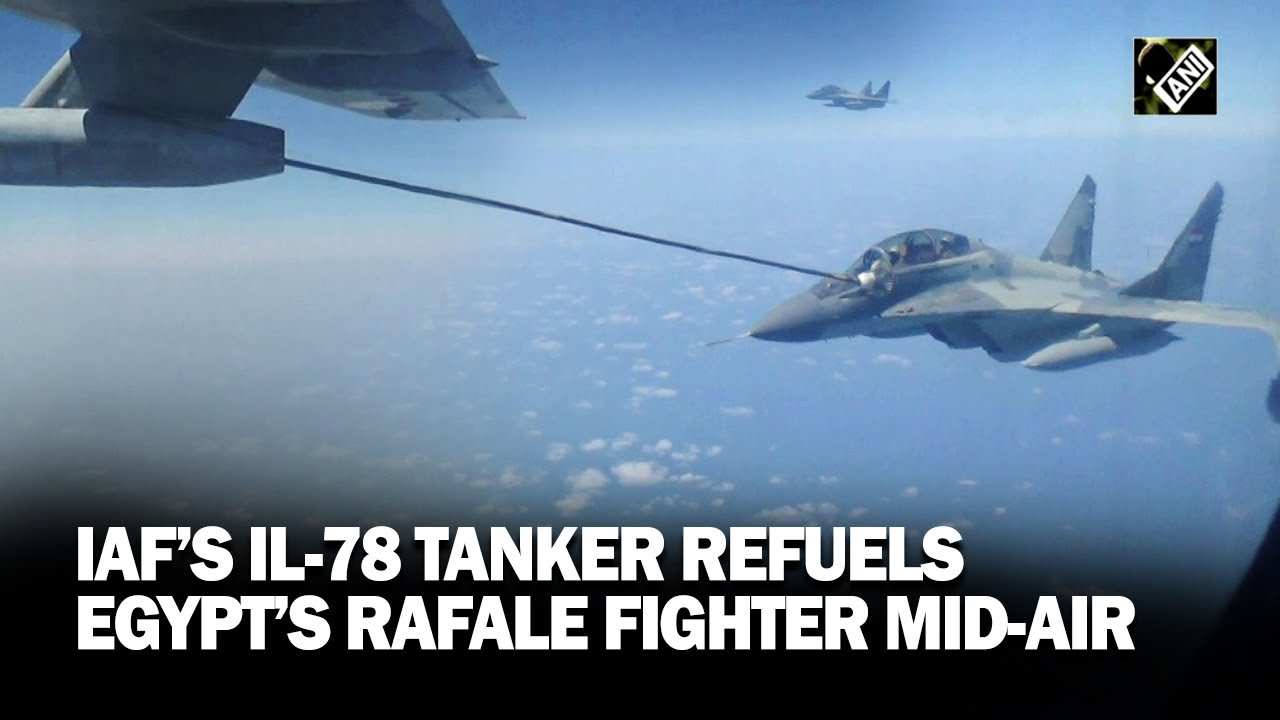 Bright Star-23 Exercise: IAF&rsquo;s IL-78 tanker refuels Mig 29 M, aircraft of Egyptian Air Force mid-air