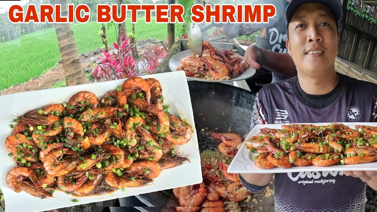 Garlic butter shrimp At tapa na may Lagikway sa tanghalian 