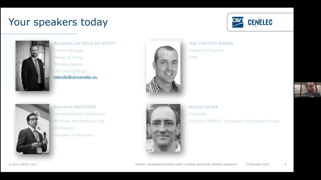 Webinar 'Harmonized standards under Ecodesign and Energy Labelling regulations&rsquo;