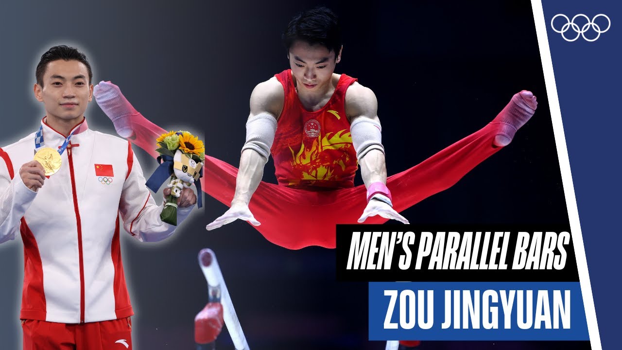 🏅 Gold in Men’s Parallel Bars - Zou Jingyuan's exercise to perfection! 🇨🇳