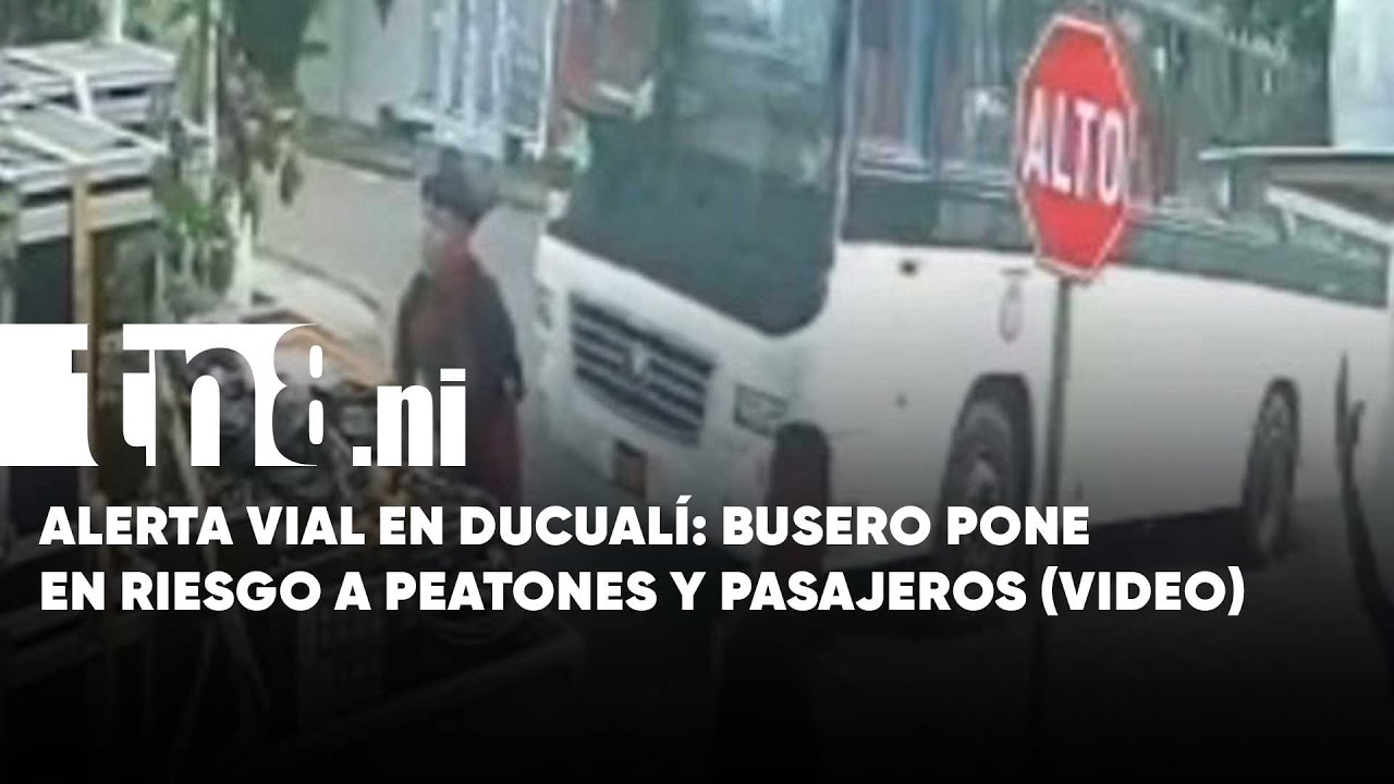 Peligro en Ducualí: Bus de Managua avanza a gran velocidad por zona en reparación