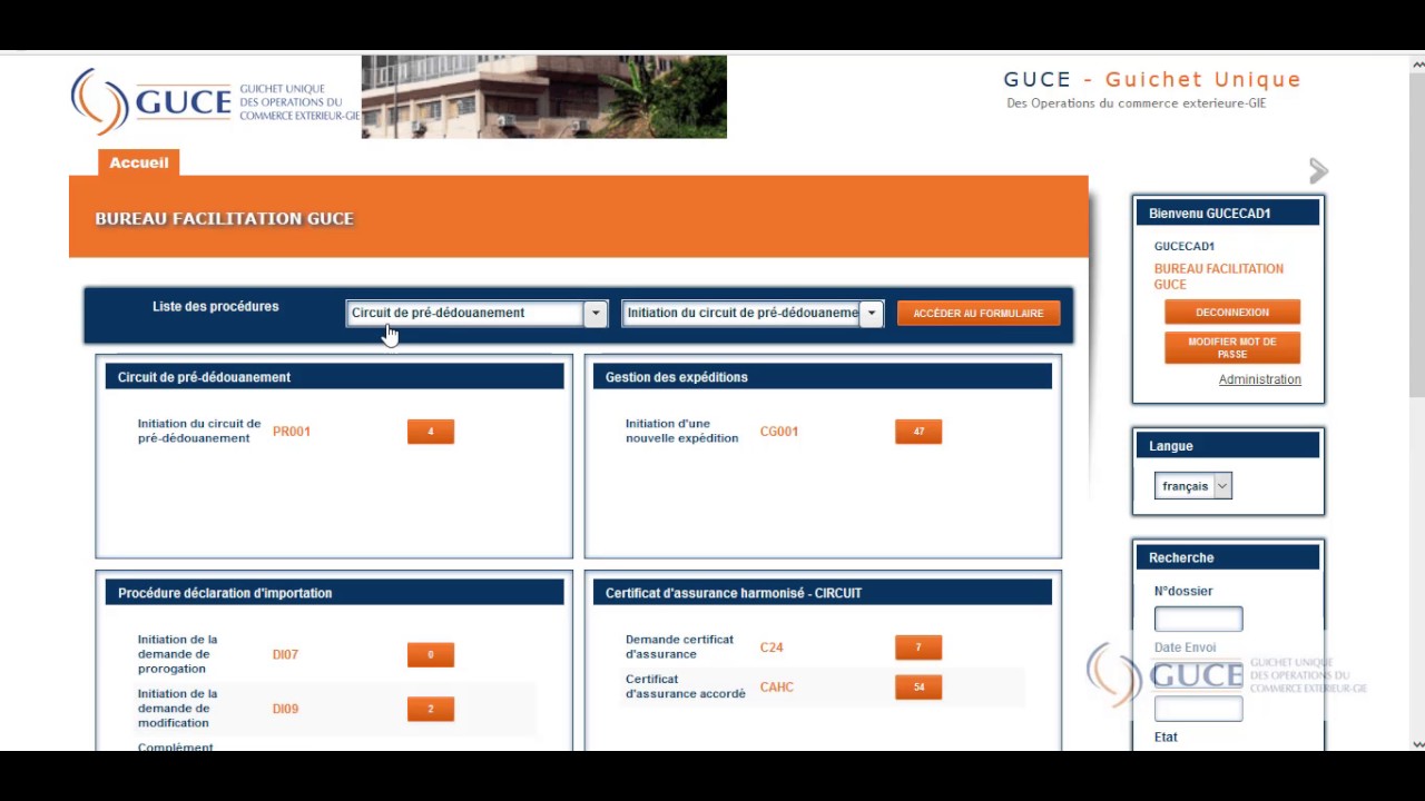 PRESENTATION PLATEFORME e GUCE