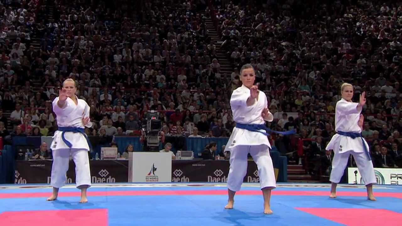 (2/2) Bronze Female Team Kata Egypt vs Spain. WKF World Karate Championships 2012