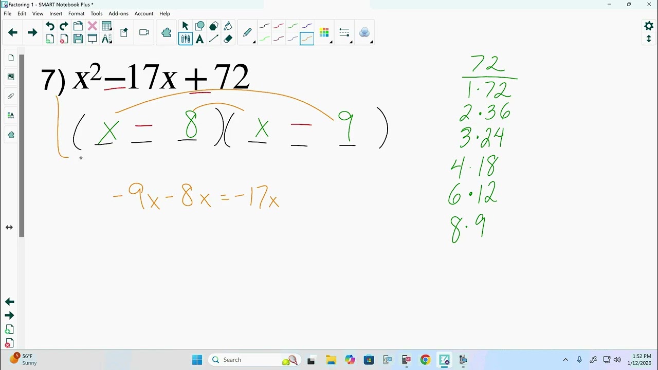 Algebra 2 Factoring (1)