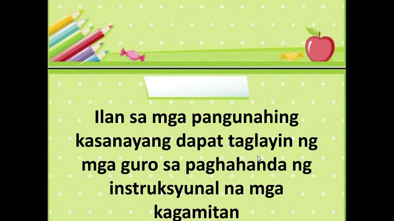 Panimulang Kaalaman sa Paghahanda ng mga Instruksyunal na Materyales