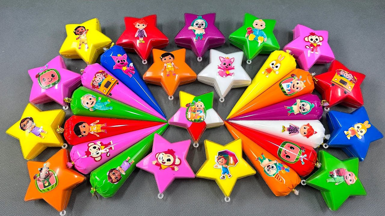 Looking Inside Shiny Rainbow Slime to Find Cocomelon and Friends