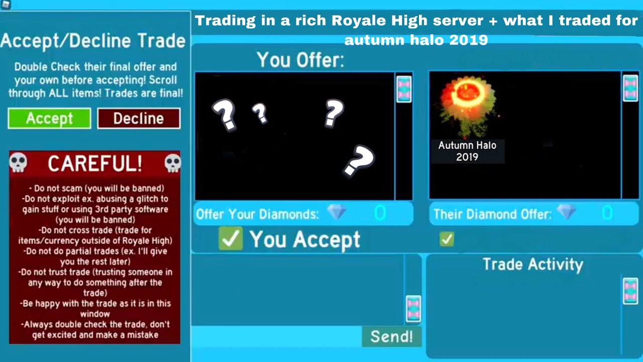 Trading in a rich Royale High server + what I traded for autumn halo 2019