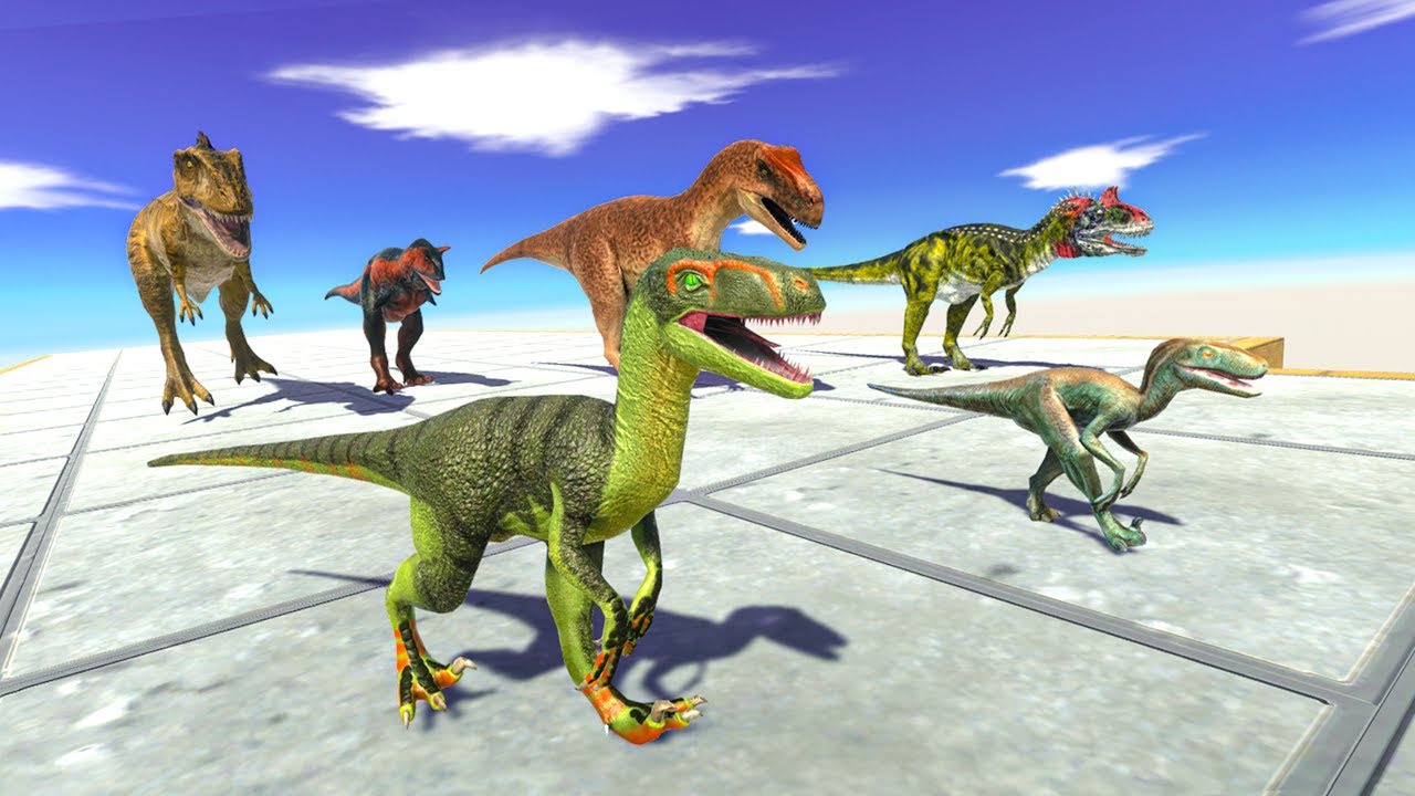 CARNIVORE NEIGHBORS attack CARCHARODONTOSAURUS ARBS - Animal Revolt Battle Simulator