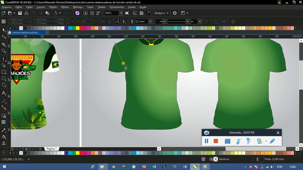 CRIANDO CAMISA DE INSCRITO NO COREL DRAW X8