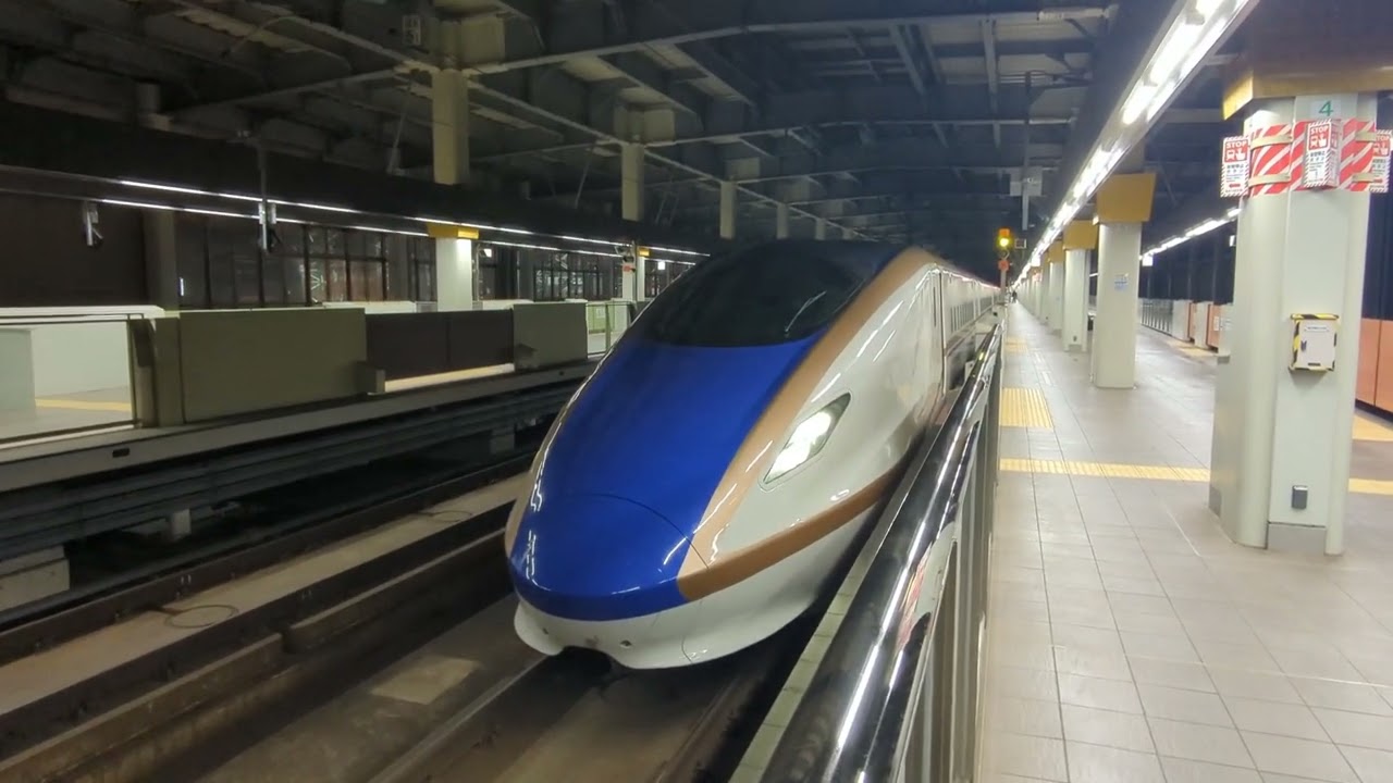 2026年2月15日北陸新幹線金沢(駅)12番のりば3516Eかがやき516号(金沢·長野·)東京行き着発 E7系F47編成(565Eはくたか565号→)3516Eかがやき516号(長野·)東京行き