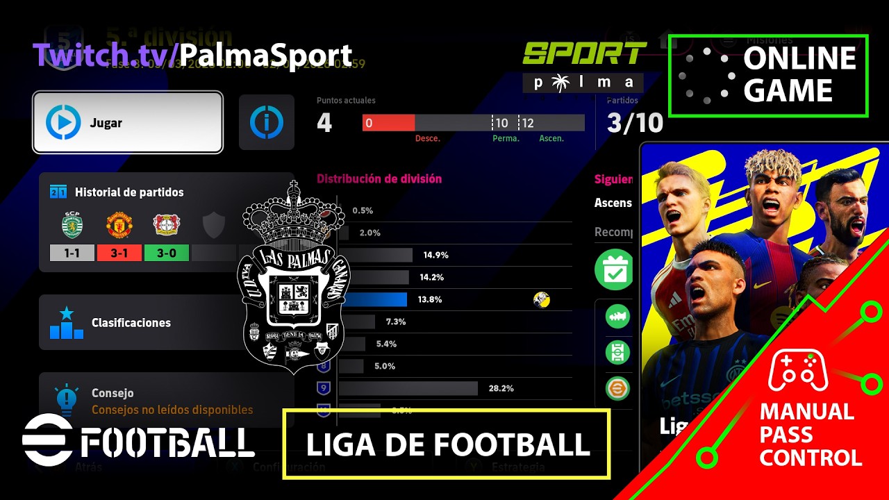 Man Utd and Sporting vs Las Palmas - eFootball Divisiones| PC [HD60] #eFootball #Sporting #LasPalmas