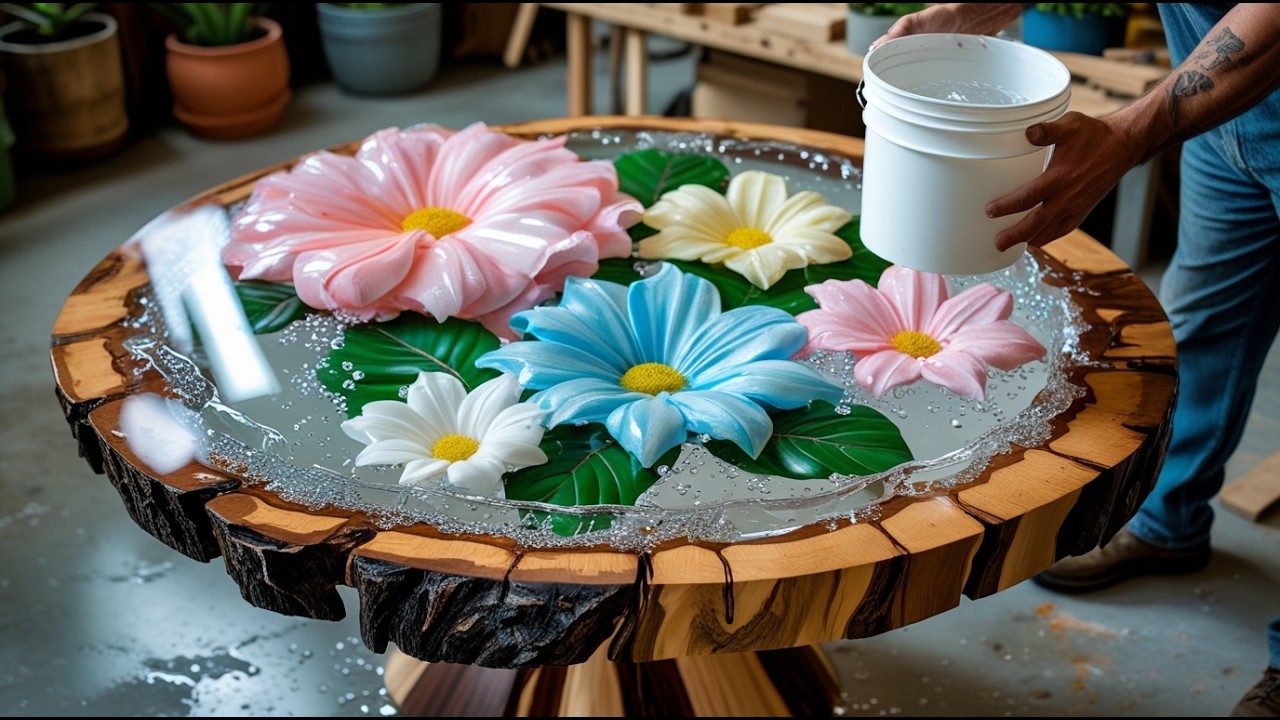 From Dead Wood And Epoxy – I Made An Eternal Flower Table Out Of Epoxy Resin//Worth 1 Tael Of Gold