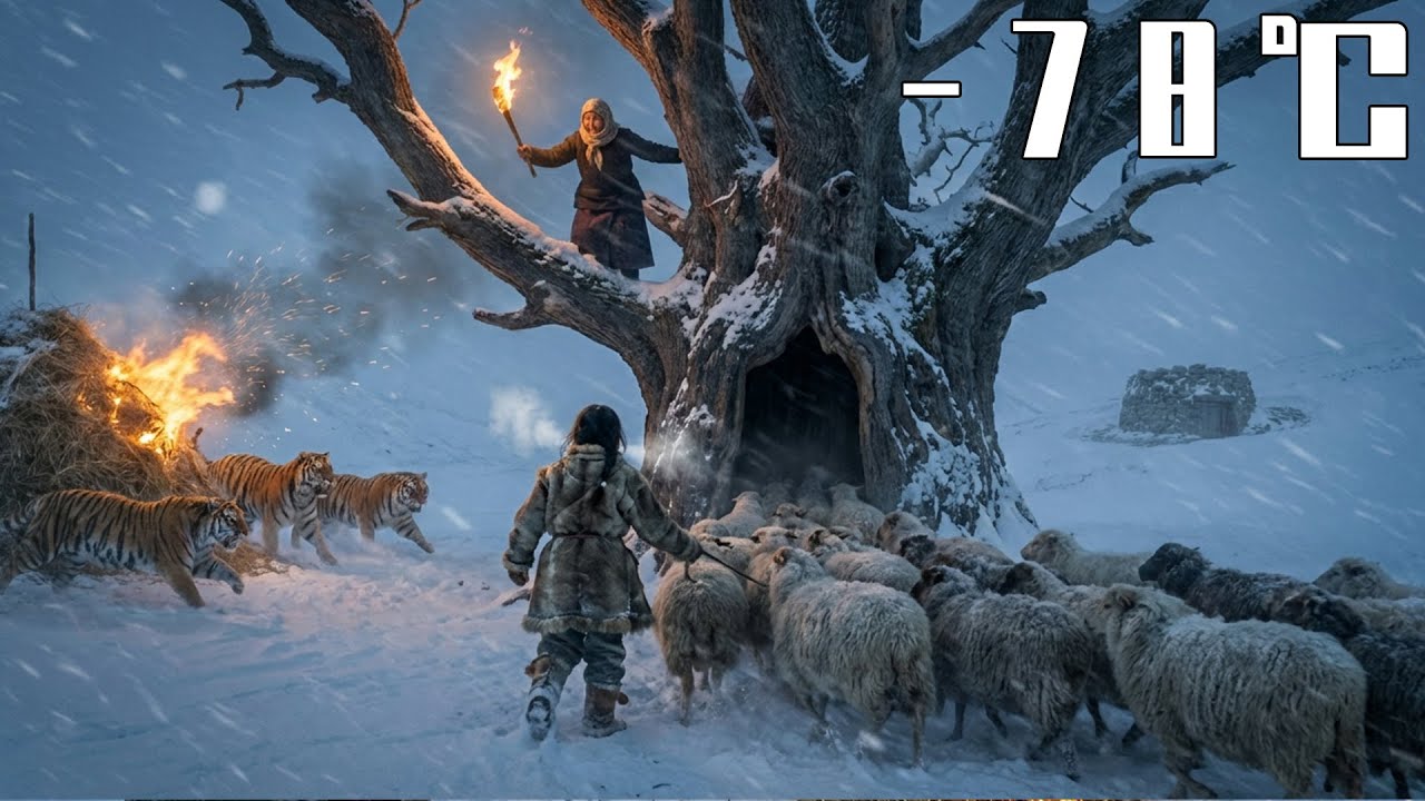 –78°C Blizzard: 93-Year-Old Woman & Girl Hide Sheep in Hollow Tree, Drive Off Tiger Pack