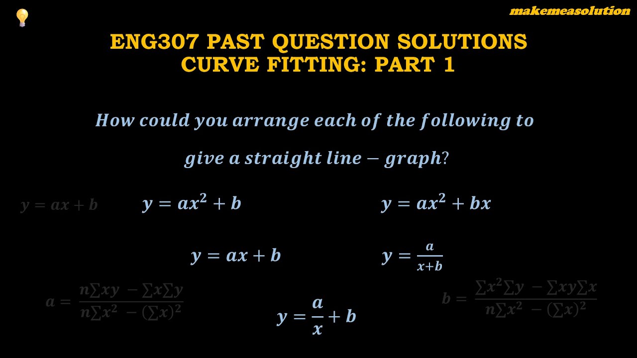 Exam Past Question on Curve Fitting (Part 1): How to arrange an equation into straight-line graph