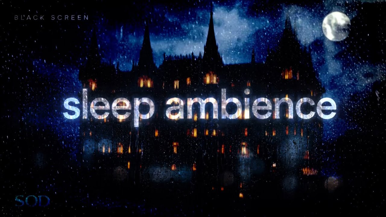 Thunderstorm Rain at the Dream Palace for Deep Sleep · Black Screen · 8 Hours