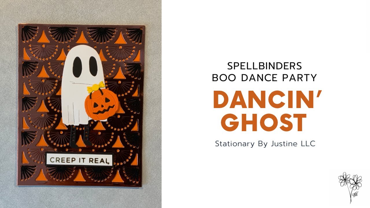 Stitched Interactive Halloween Card ~ Dancing' Ghost ~ Boo Dance Party Spellbinders Release
