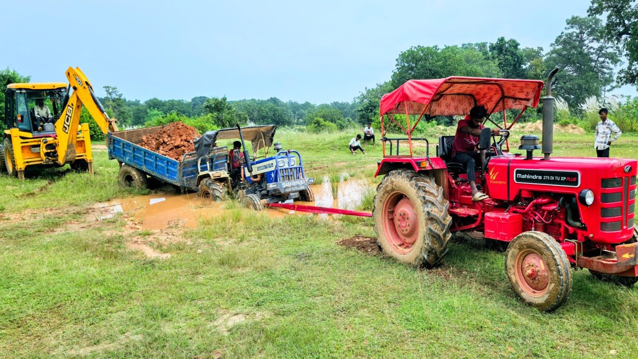 Tractor Power Test in Deep Ditch Swaraj 735 Fe | Mahindra 275 | Jcb 3dx Xpert
