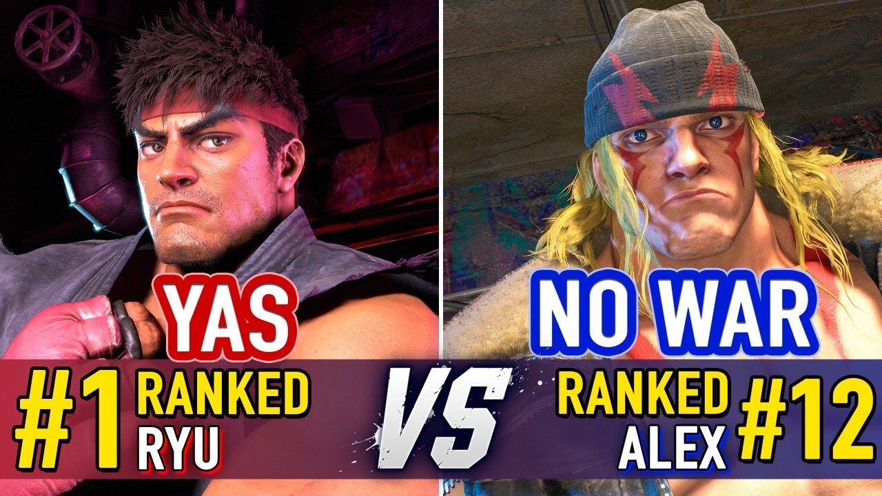 SF6 🤜 YAS (#1 Ranked Ryu) vs NO WAR (#12 Ranked Alex) 🤛 SF6 High Level Gameplay