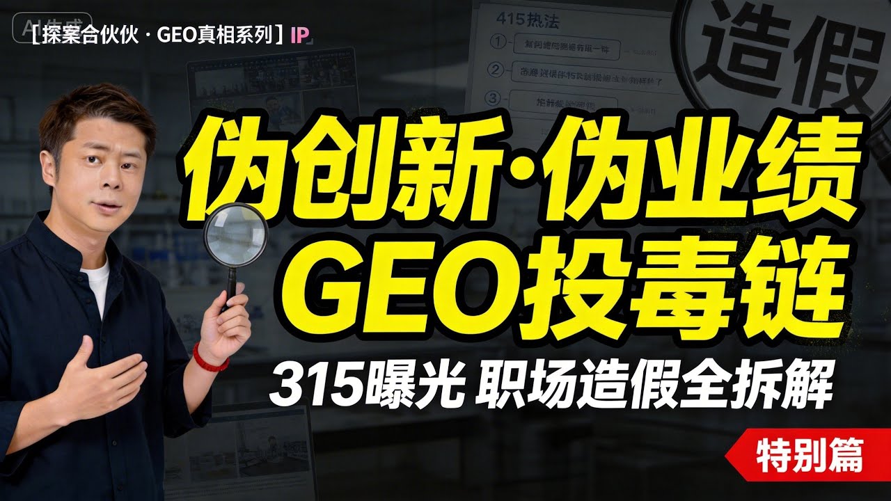 【探案合伙人·GEO特别篇】伪创新&伪业绩的投毒链 | 315曝光的职场造假真相 #GEO投毒 #老板必看 #伪创新 #企业管理#职场造假