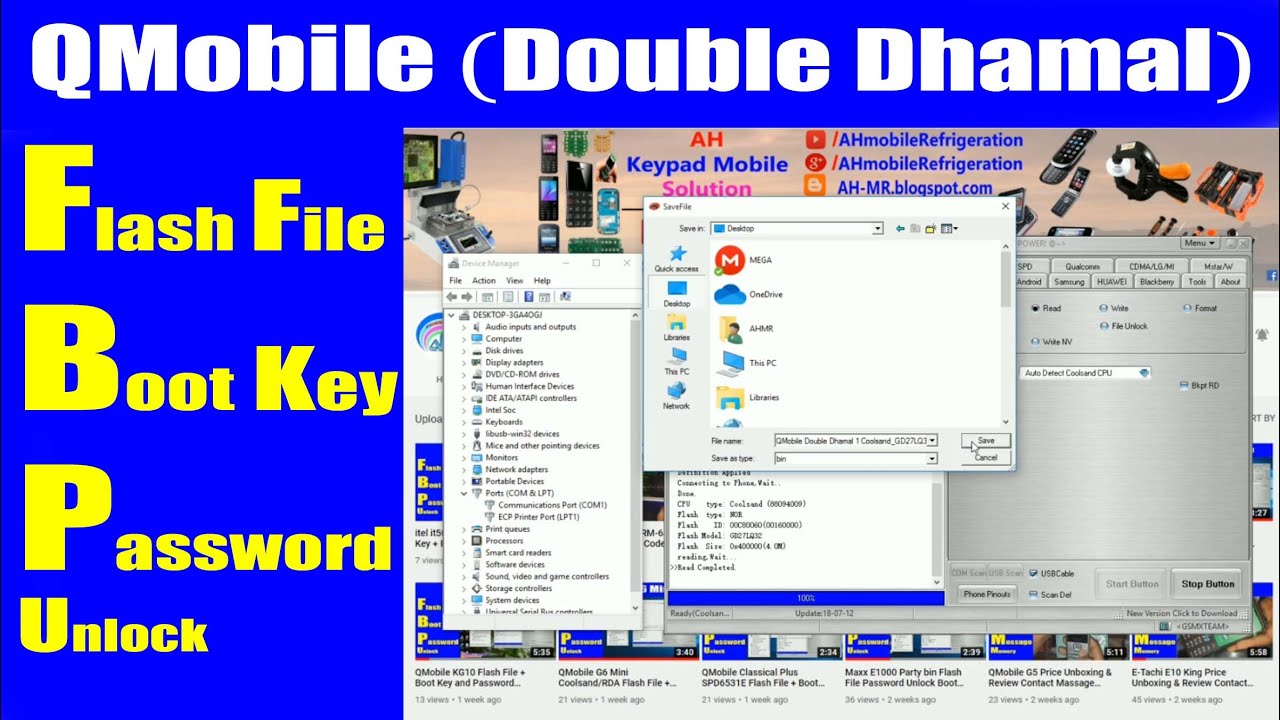 QMobile Double Dhamal 1 (Coolsand Flash File) + Boot Key + Password Unlock