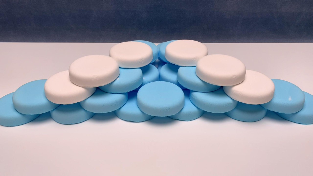 7 minutes ASMR baking soda｜🔵➕⚪️