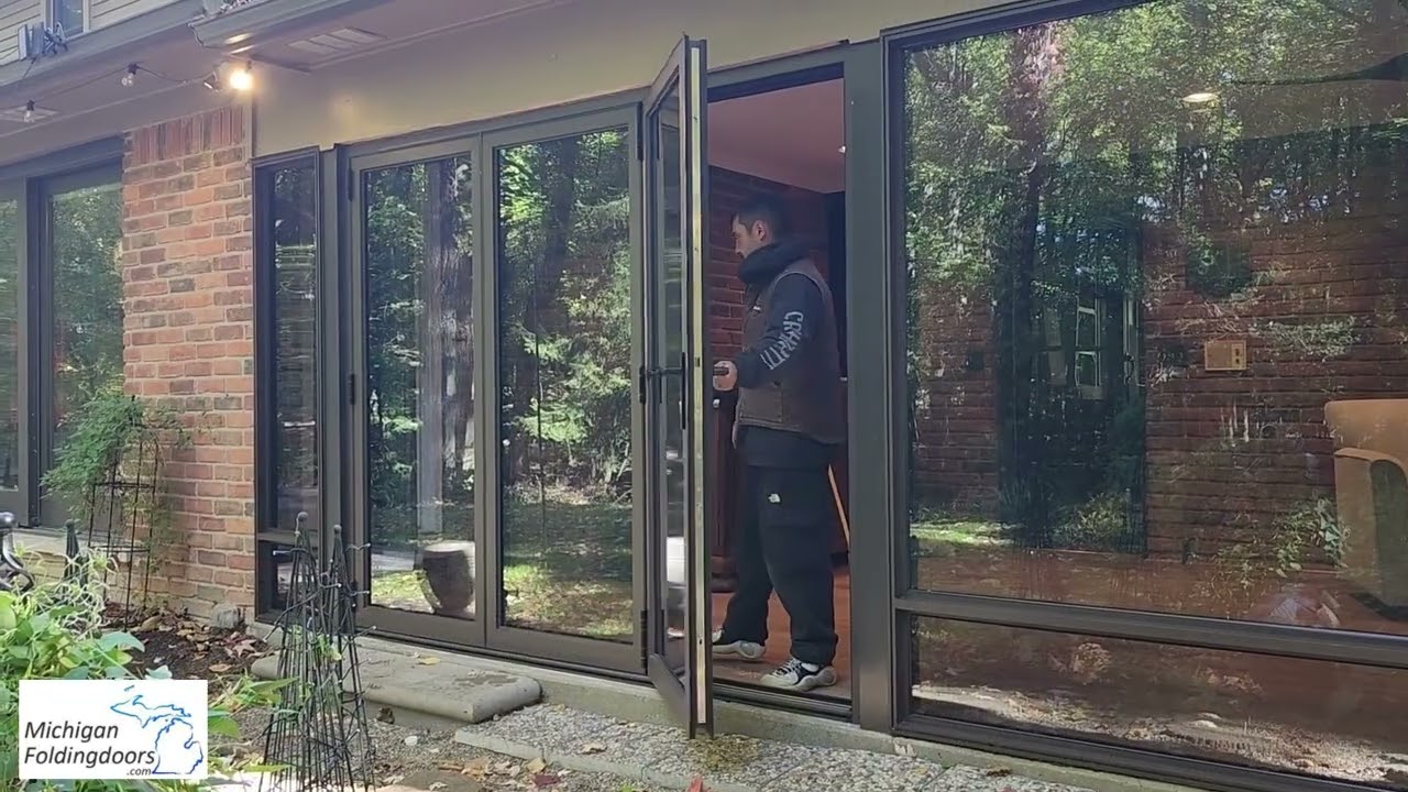 Sunroom Makeover with Folding Glass Doors in Farmington Hills