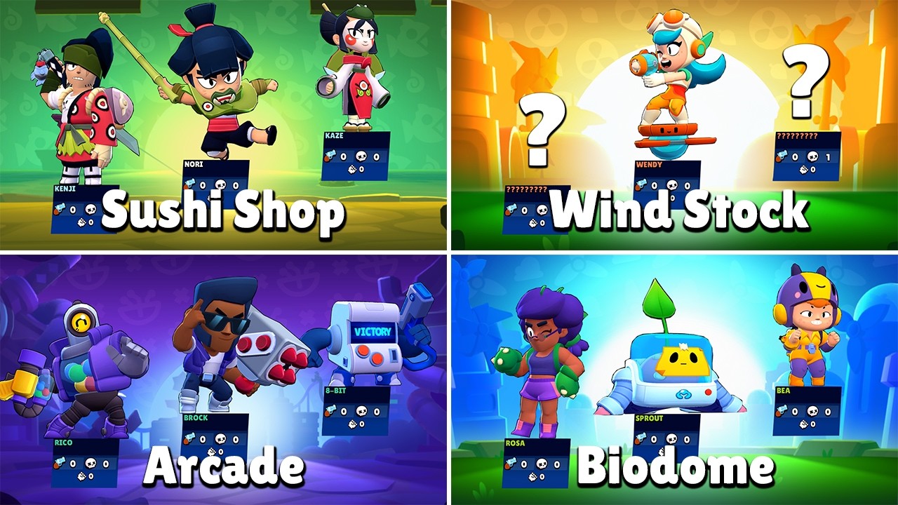 All 41 Trios Losing & Winning Animations | Wendy, Nori in Brawl Stars
