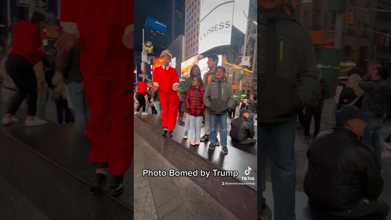 TRUMP PHOTO BOMBS A FAMILY