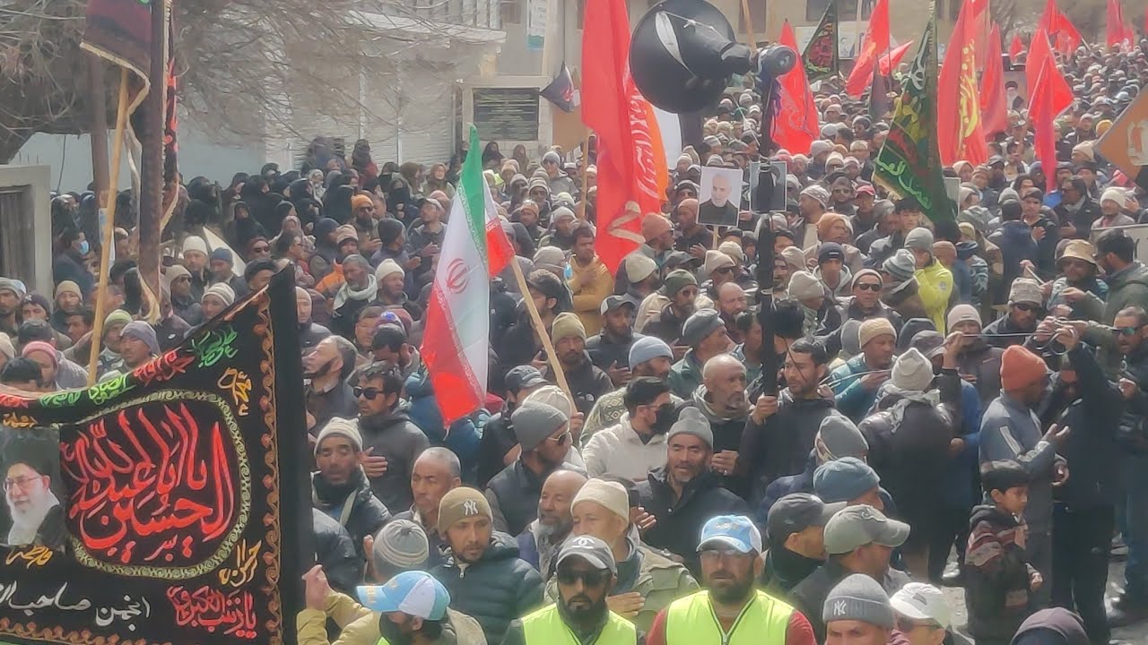 رہبر معظم ایت اللہ خامنہ ای کی شہادت کی مناسبت پر  ASZسانکو سرو کی زیر اہتمام سانکو میں ماتمی جلوس۔