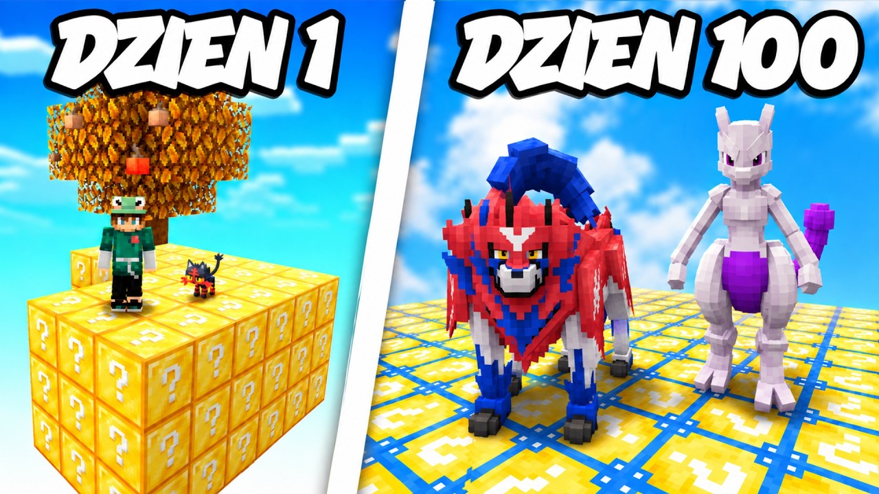 Spędziłem 100 dni w Skyblock Luckyblock! (Minecraft Pok&eacute;mon)