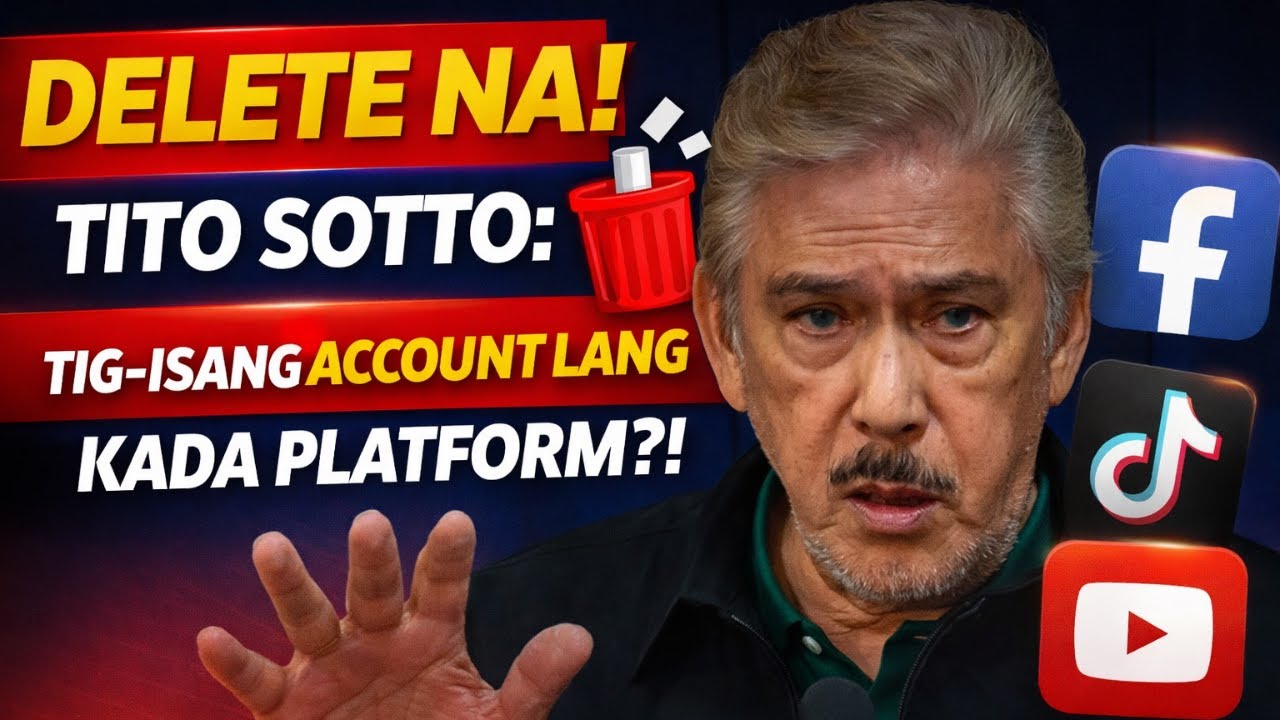 DELETE NA! TITO SOTTO: TIG-ISANG ACCOUNT LANG KADA PLATFORM?!