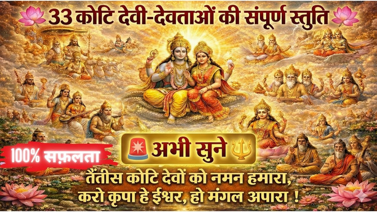 33 कोटि देवी-देवताओं की स्तुति - सम्पूर्ण देवी-देवता कृपा स्तोत्र - Most Powerful All Gods Stuti