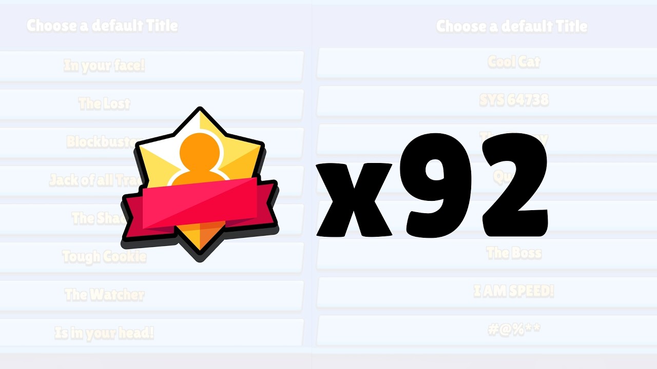 Video Ends When ALL 92 Brawlers Are Mastered...