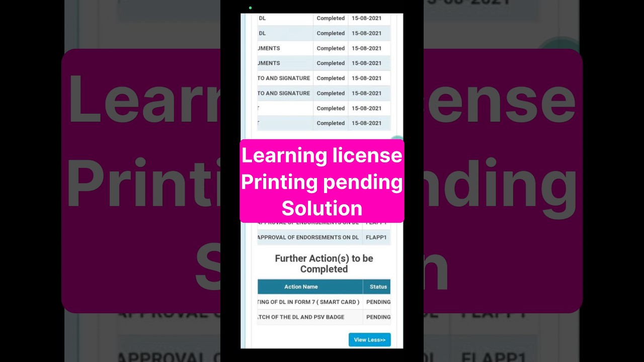 Learning license printing problem solution | learning license pending problem solution #shorts