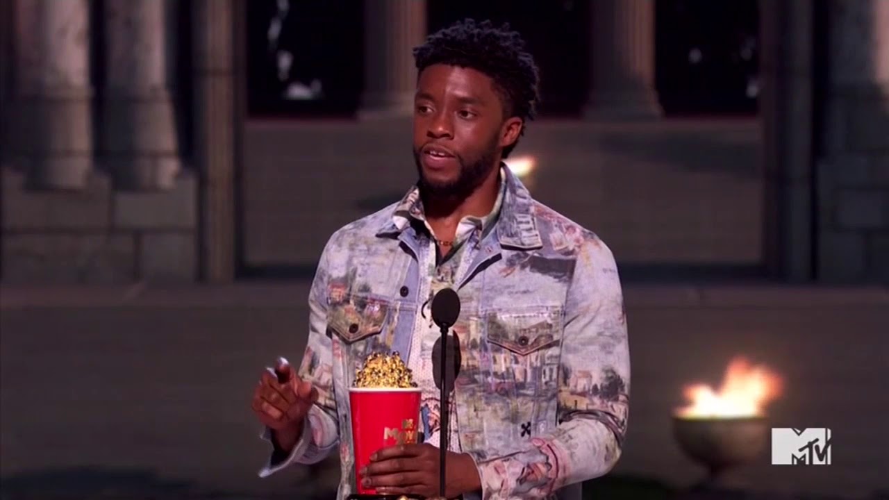 Chadwick Boseman wins Best Hero, then honors real-life hero James Shaw Jr.