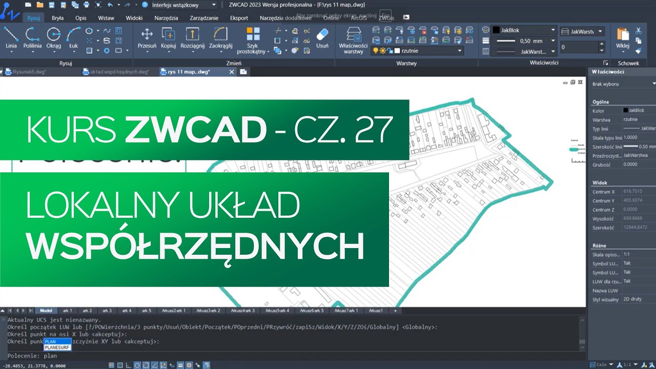 LUW - lokalny układ współrzędnych. Kurs ZWCAD. Część 27